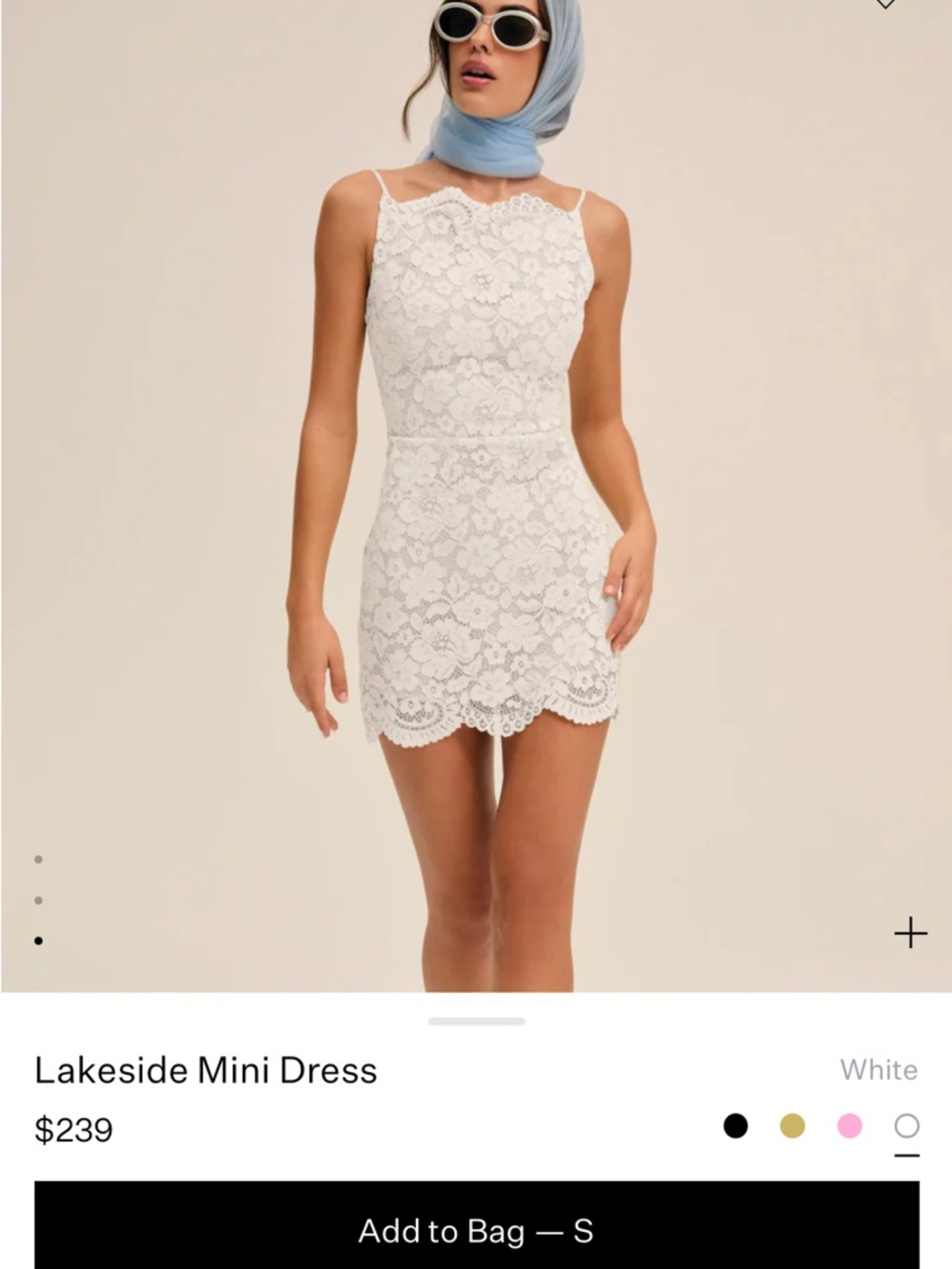 For Love & Lemons White Lace Mini Dress